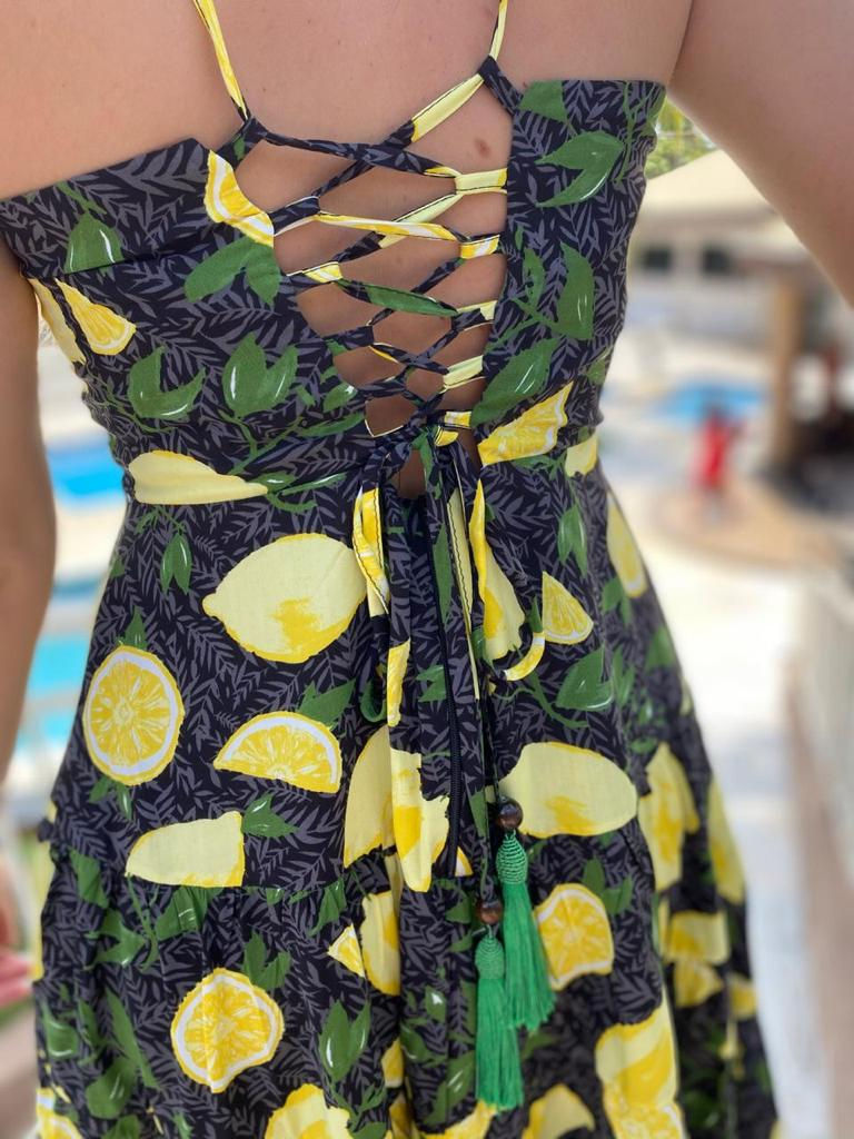 Miniatura: Vestido Alças Finas Cruzado Nas Costas