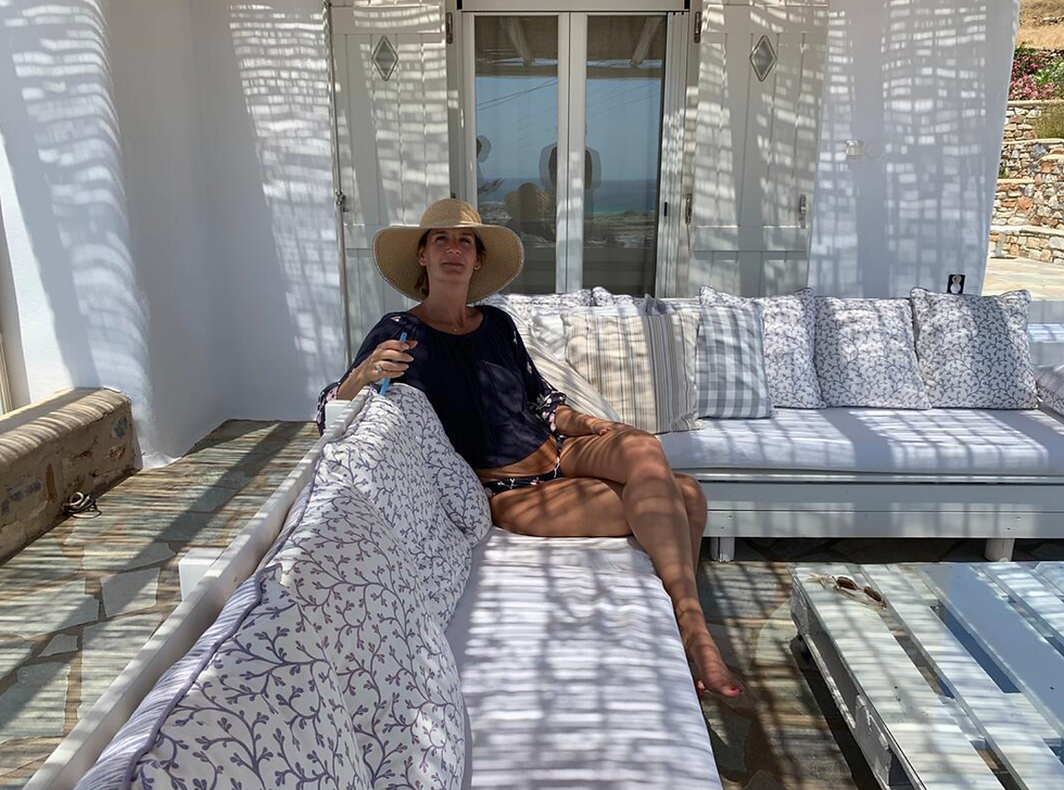 Lovely woman in Greece.