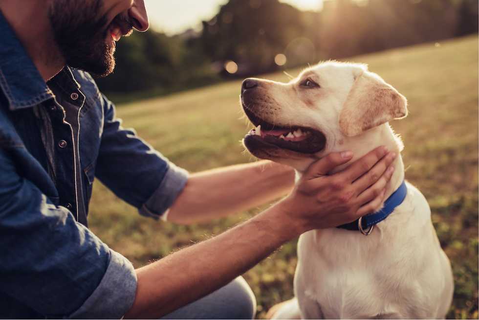 Man and his dog.