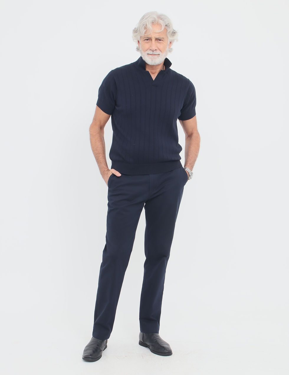 Joseph Solano, mature silver male model natural studio digital