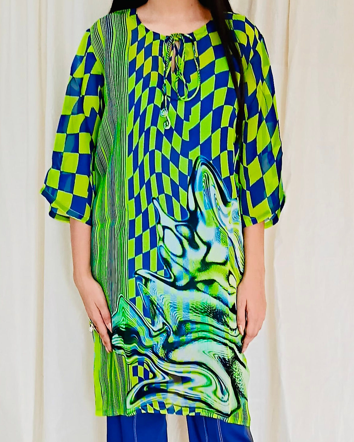 Mystic Teal Tie-up Kurta