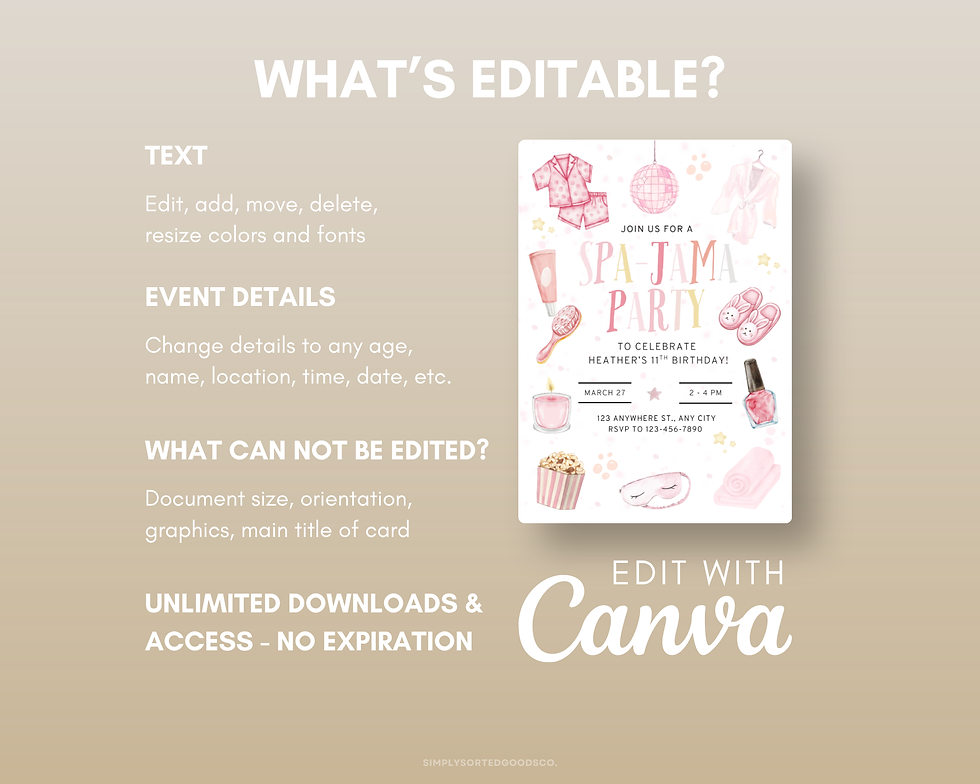 Thumbnail: Spa-Jama Digital Birthday Invitation