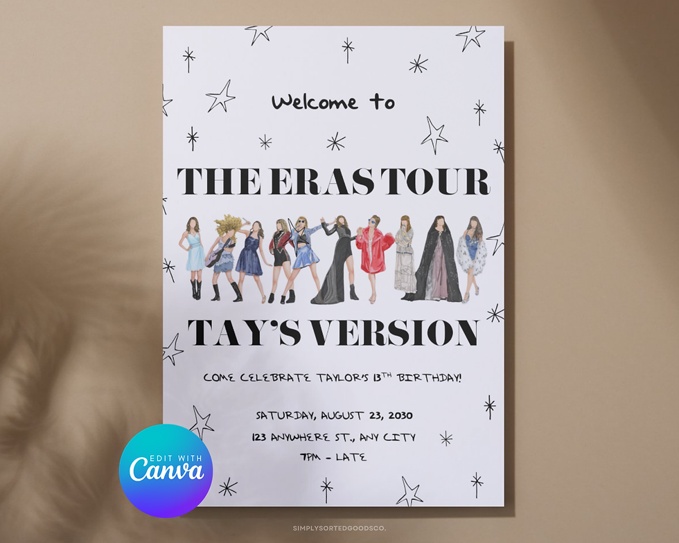 Thumbnail: Taylor Swift "Era's Tour" Digital Birthday Invitation