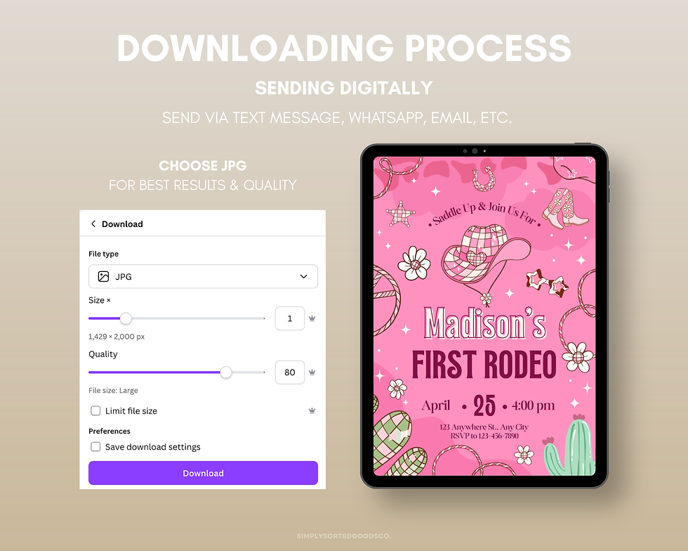 Thumbnail: First Rodeo Birthday Digital Invitation