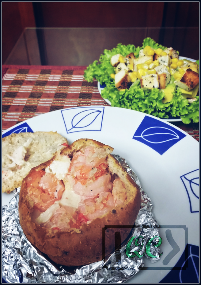 Pan Cook de Camarones al Ajillo.