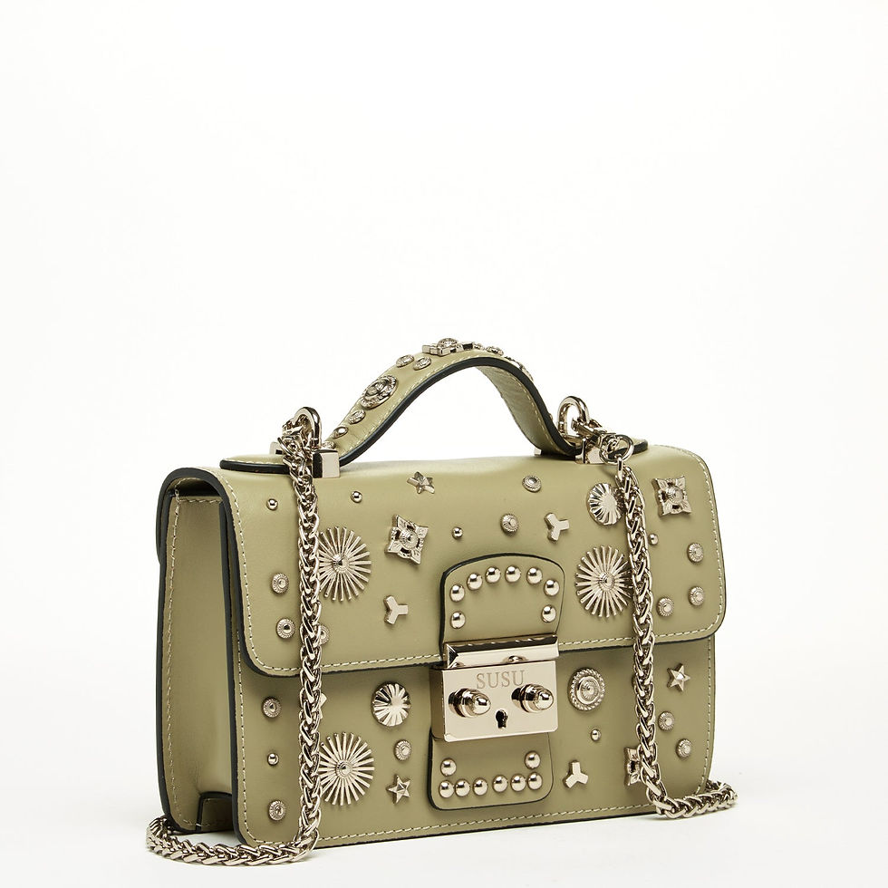 Thumbnail: Small Leather Crossbody Bag Sage Green Purse