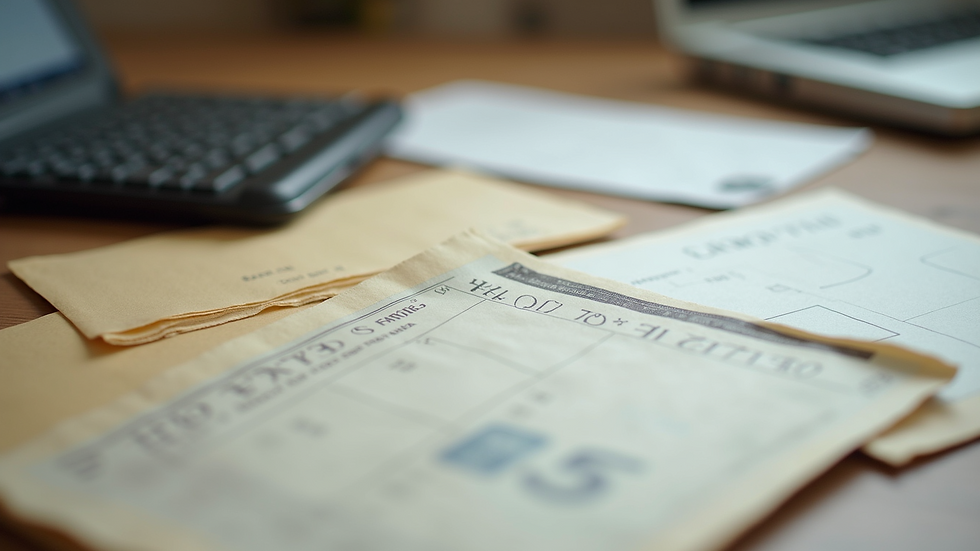 Close-up view of a cash envelope system for budgeting