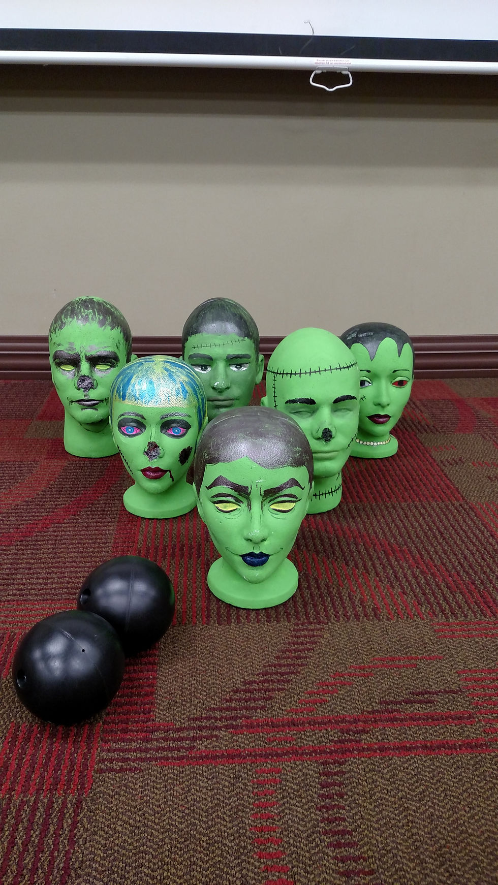 zombie head bowling