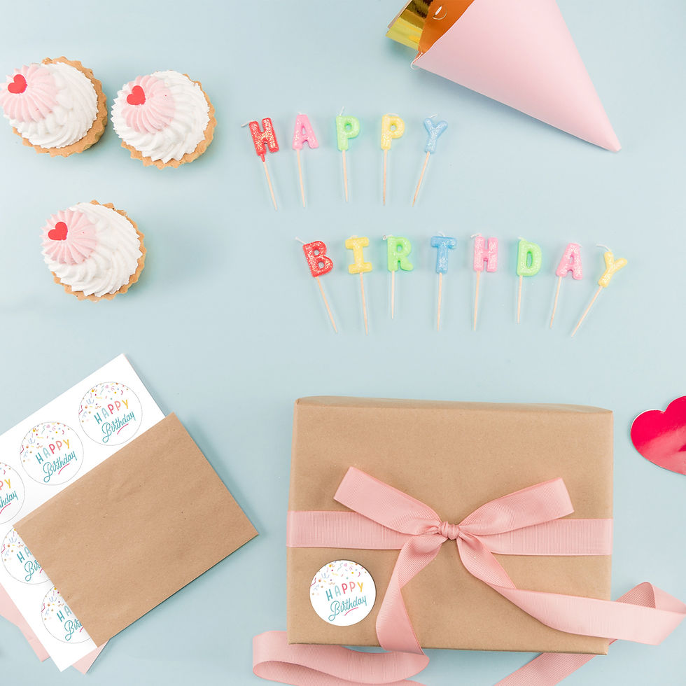 Thumbnail: Happy Birthday Stickers | 90-Pack Waterproof Birthday Stickers | 1.4 inch