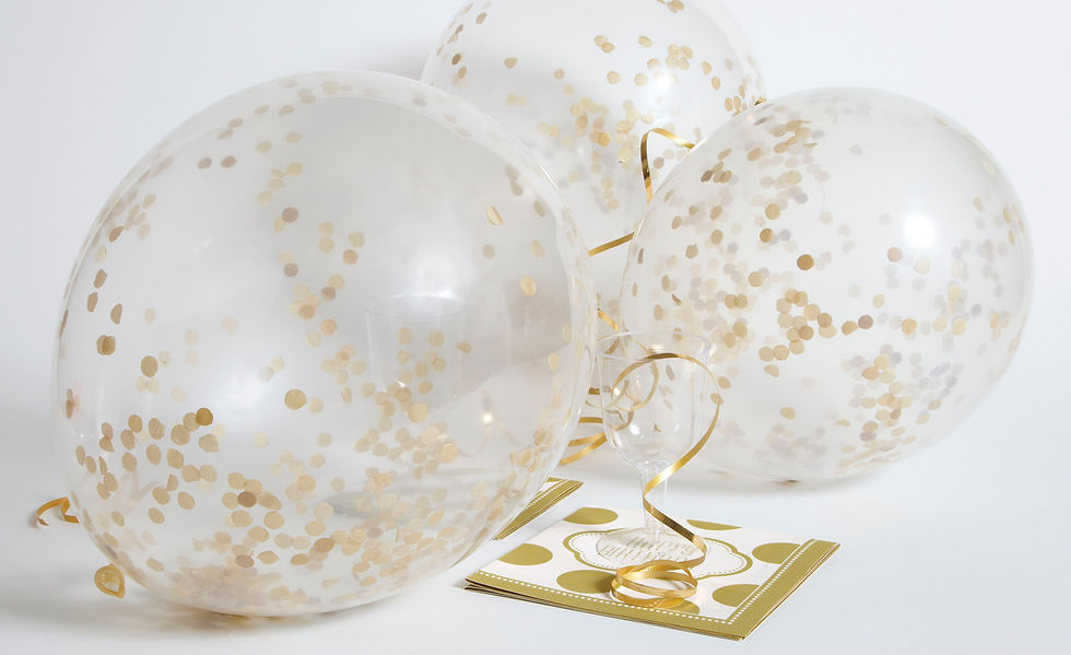Thumbnail: 12" Balloons with Gold Confetti Pack of 6    (Helium Quality)