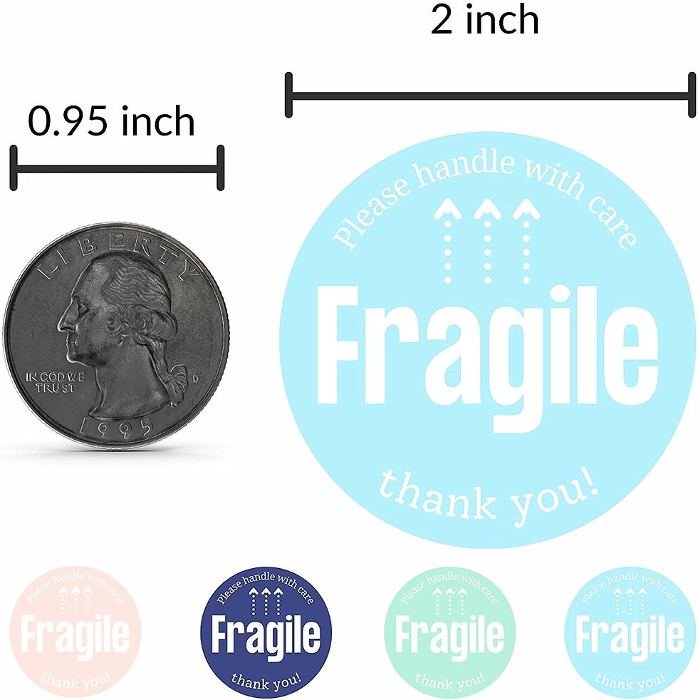 Thumbnail: Mobiusea Creation Fragile Stickers Roll | 2 Inch | Waterproof | 4 Pastel Color