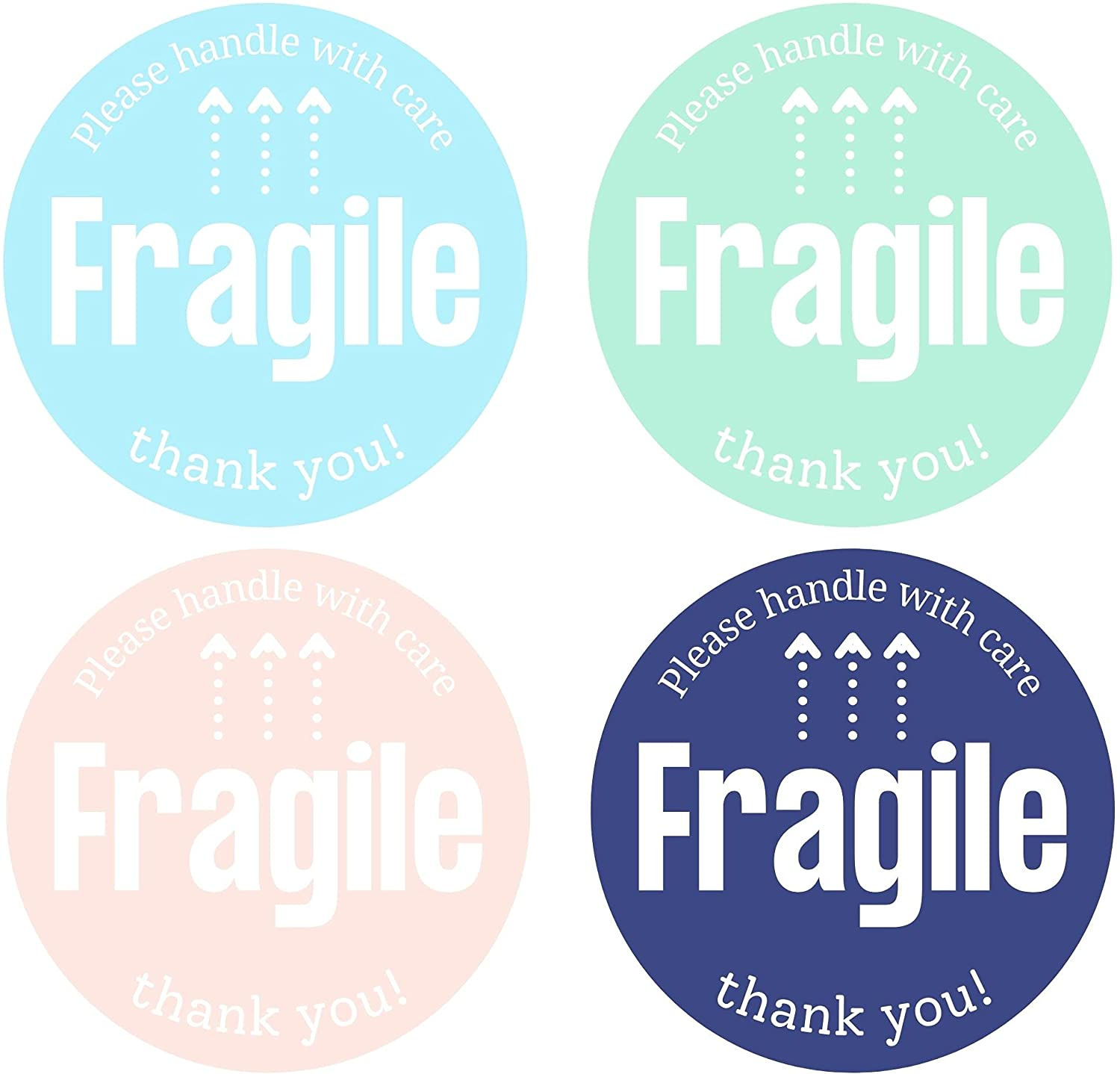 Mobiusea Creation Fragile Stickers Roll | 2 Inch | Waterproof | 4 Pastel Color