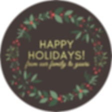 Mobiusea Creation Happy Holidays Stickers | Envelope Seals | 1.4 inch