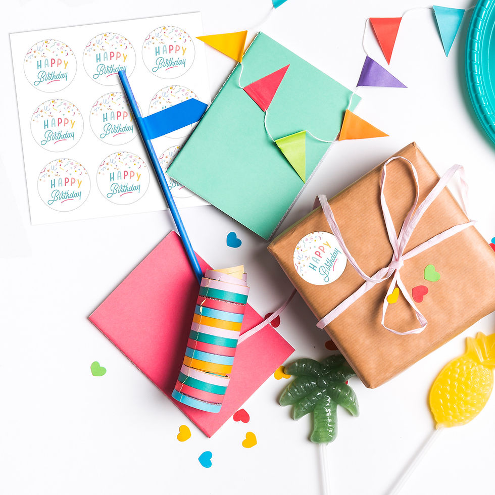 Thumbnail: Happy Birthday Stickers | 90-Pack Waterproof Birthday Stickers | 1.4 inch