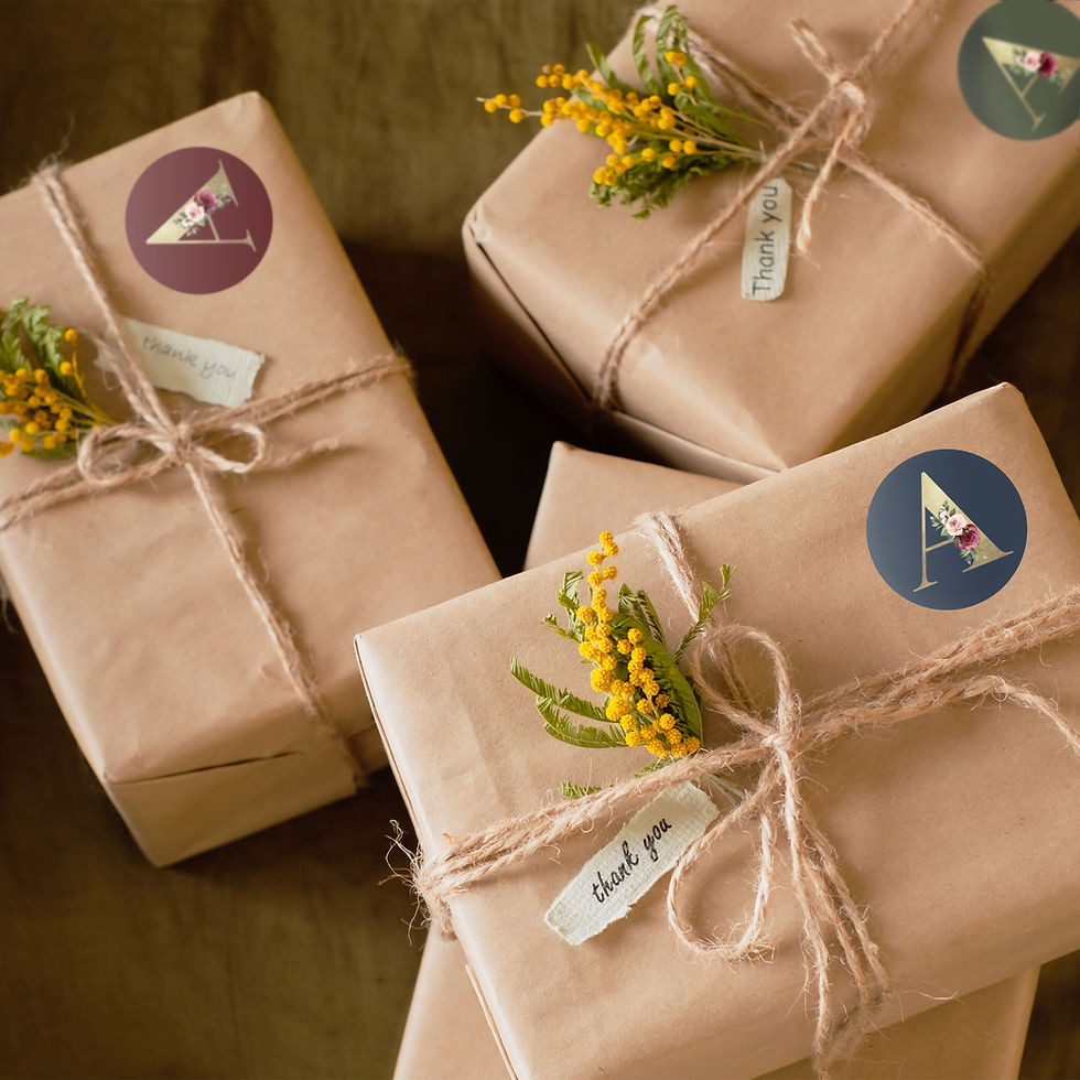 Thumbnail: Monogram Stickers| Gold Foil | Initial Envelope Seals Letter A | 9 Chic Color