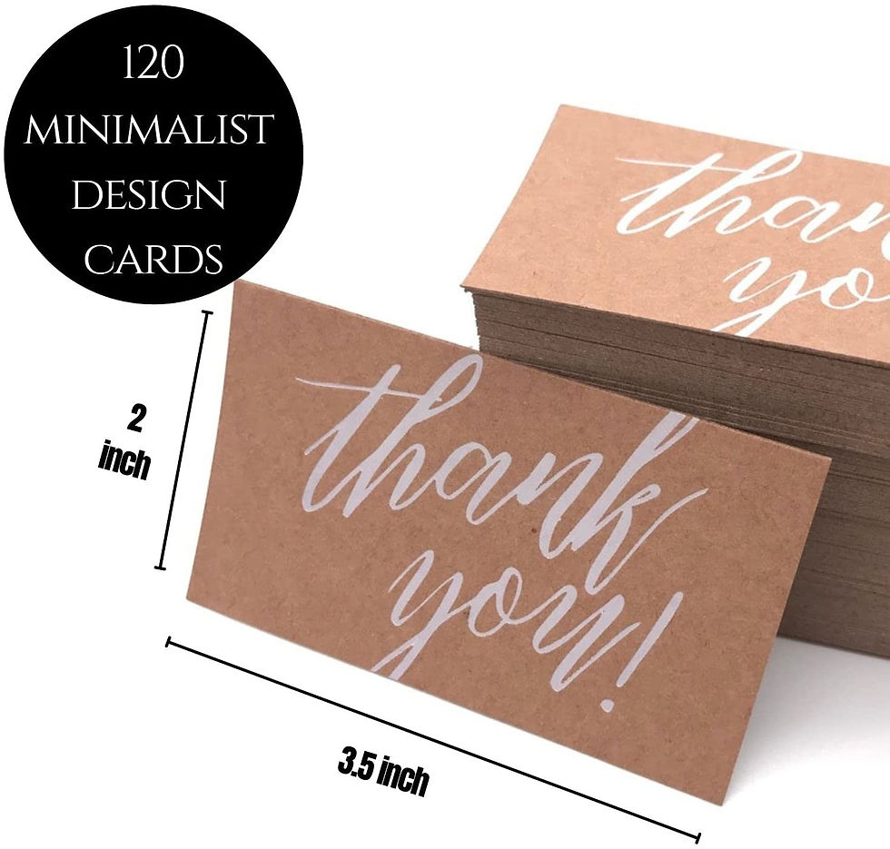 Thumbnail: Mobiusea Creation 120pcs Rustic Kraft Thank You Inserts | 2" x 3.5"