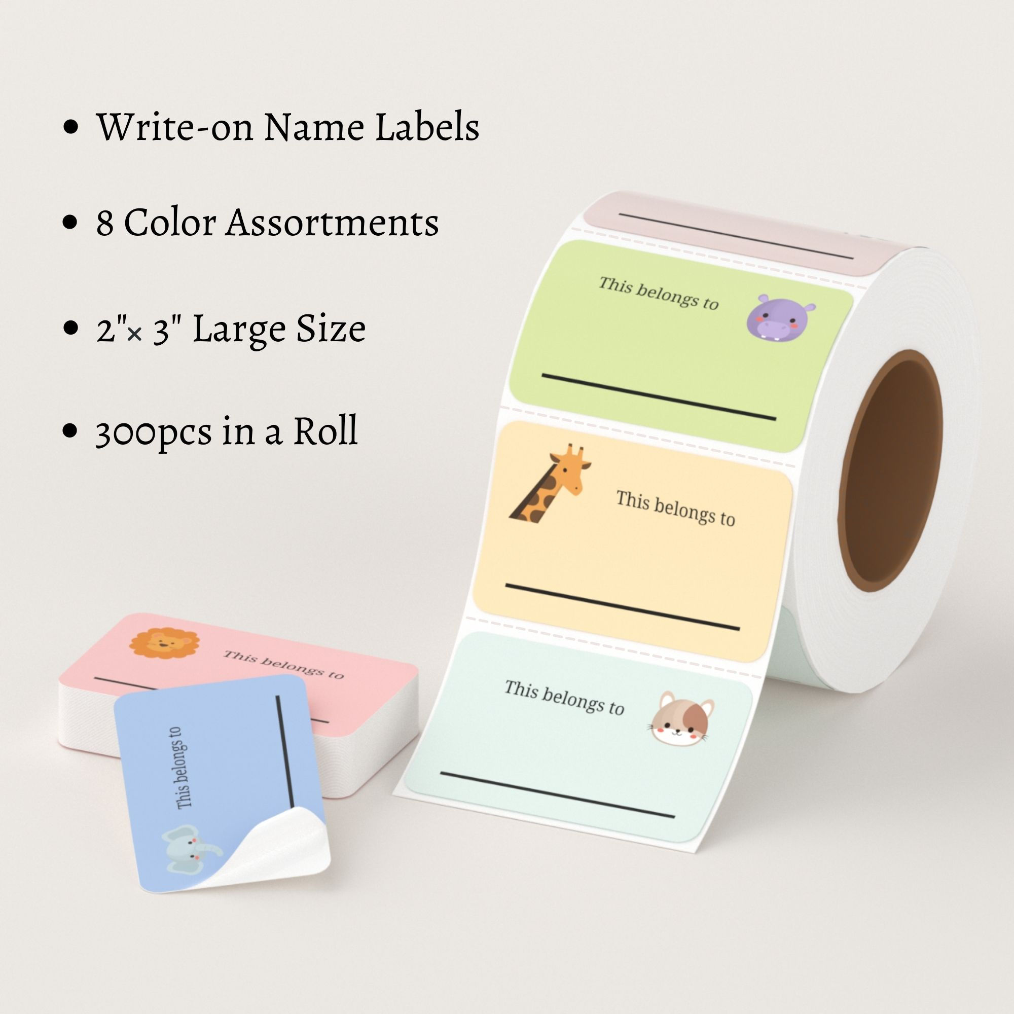 Mobiusea Creation Name Labels for Kids | This Belongs to Stickers | Perforated