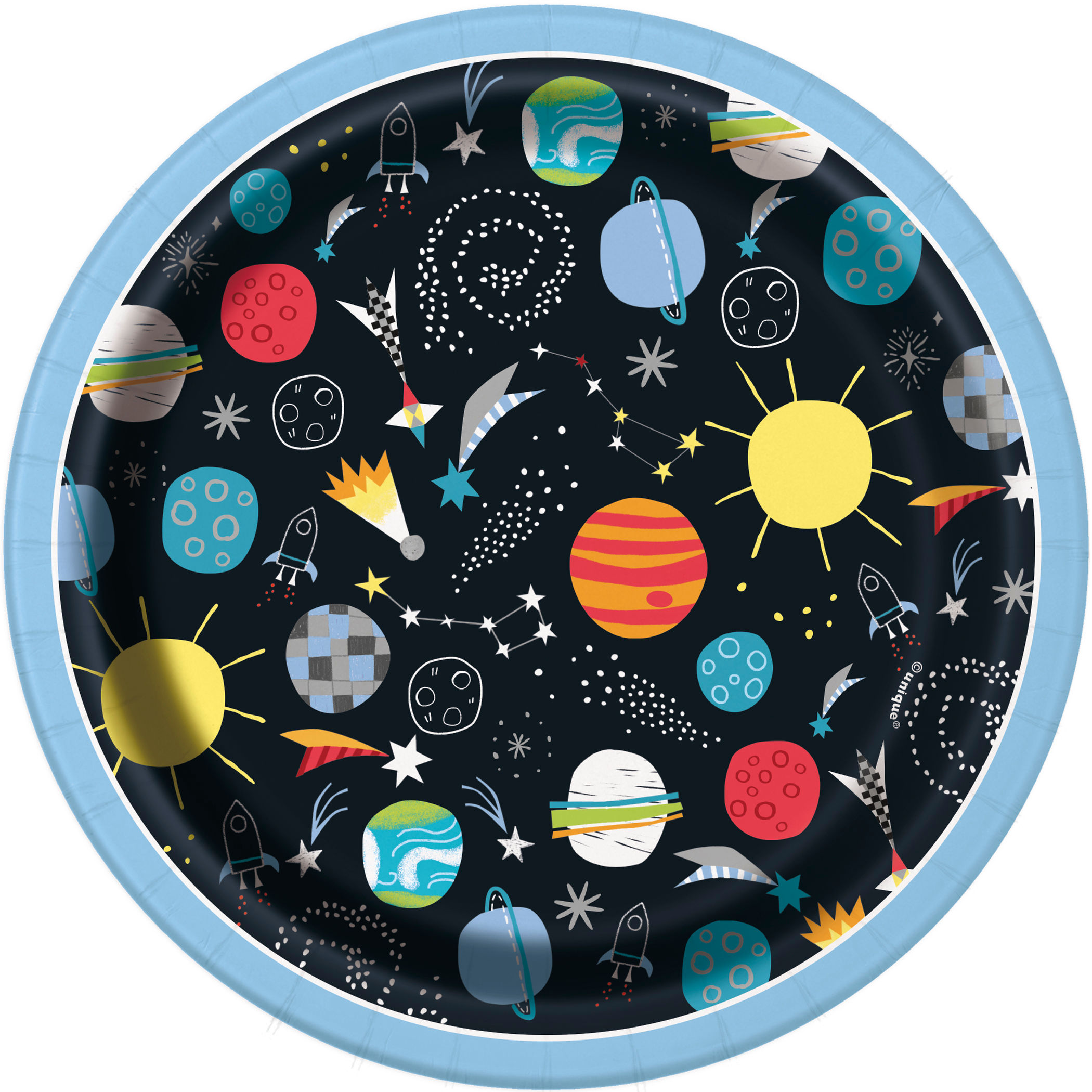 Space Themed Party  7" Round Desert Plates Pack of 8