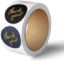 Mobiusea Party Thank You Stickers Roll | Simple and Sincere | 2 inch