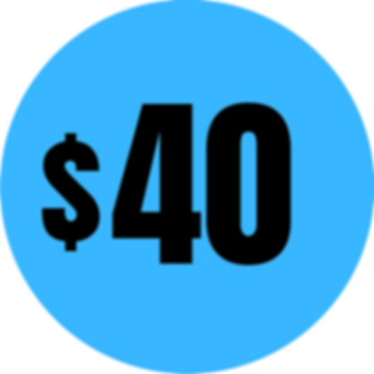 $40 Price Stickers | 40 Dollar Price Tags Labels | 1" in Diameter