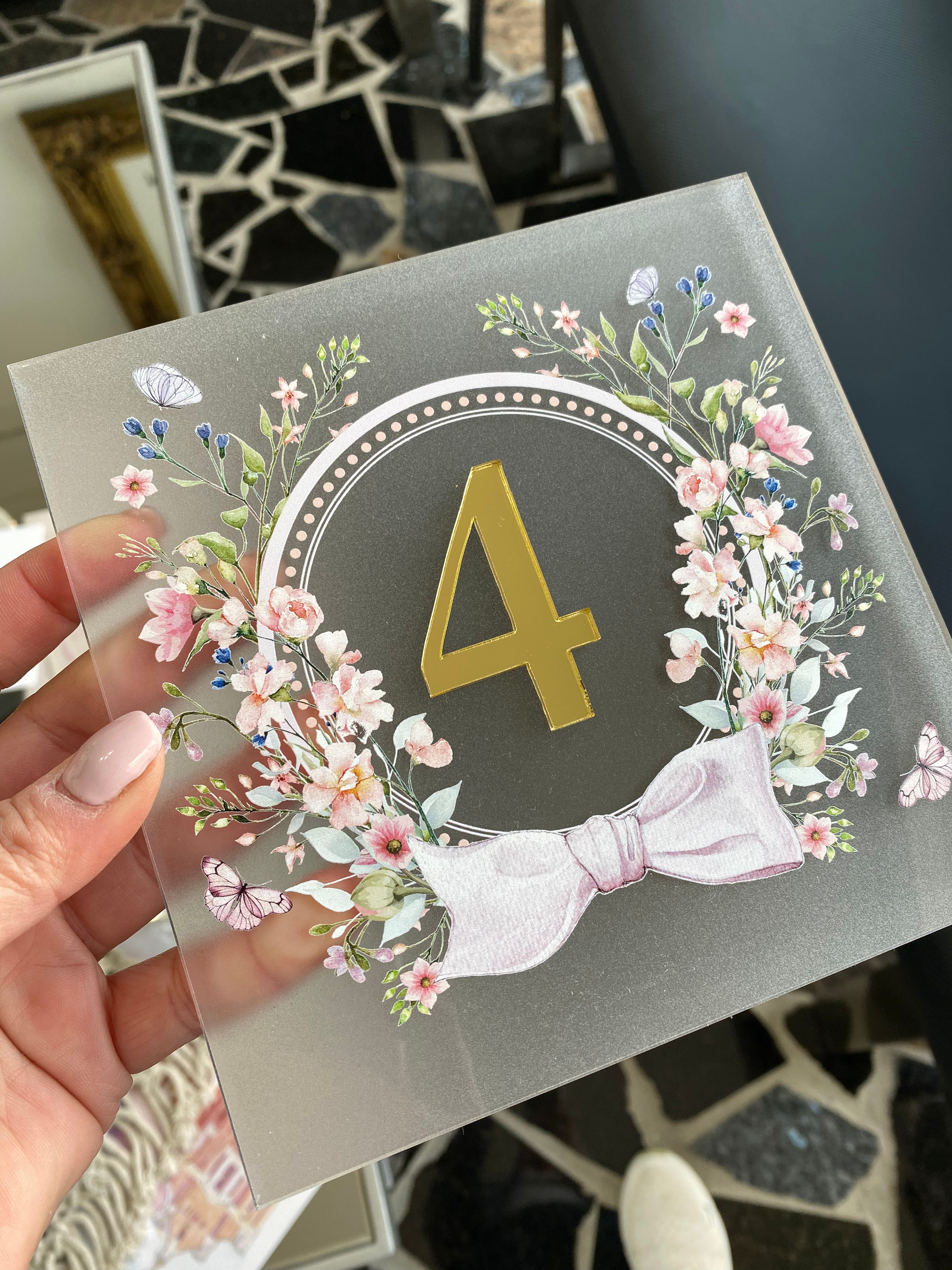 Acrylic Table Numbers - Gabriella's Garden