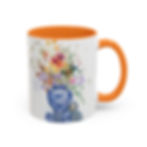 French Blooming Floral Latte Mug - Colorful Flower Design, Gift Coffee Lovers