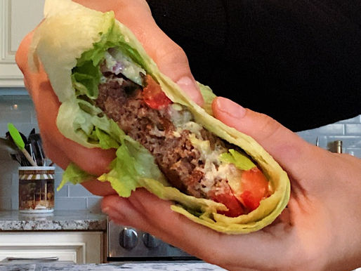 Mediterranean Style Lettuce Wrap Patty with Lemon Tahini Sauce