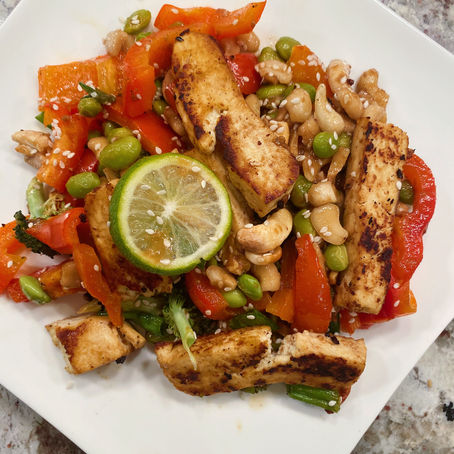 Veggie, Tofu & Cashew Sheet Pan Meal Prep
