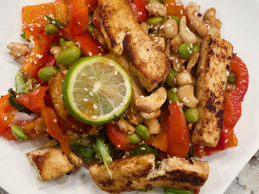 Veggie, Tofu & Cashew Sheet Pan Meal Prep