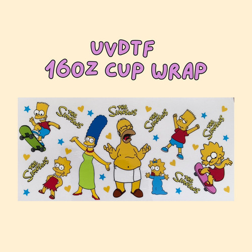 The simpsons UVDTF Full cup wrap Wholesale film transfer cup wrap ...
