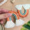 Thumbnail: Macrame Rainbow earrings diy kit, dainty earrings, boho earrings jewellery, stud