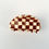 Thumbnail: Checkered  semi-circle Hair Claw Clip (Orange)
