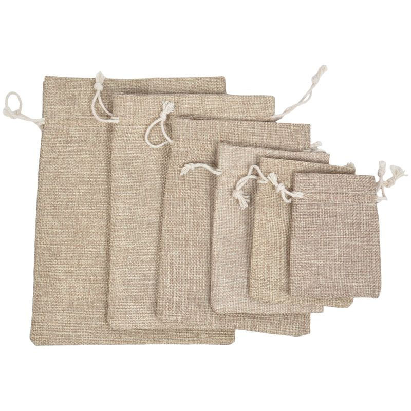 Thumbnail: Pack of 10 jute Drawstring Pouches