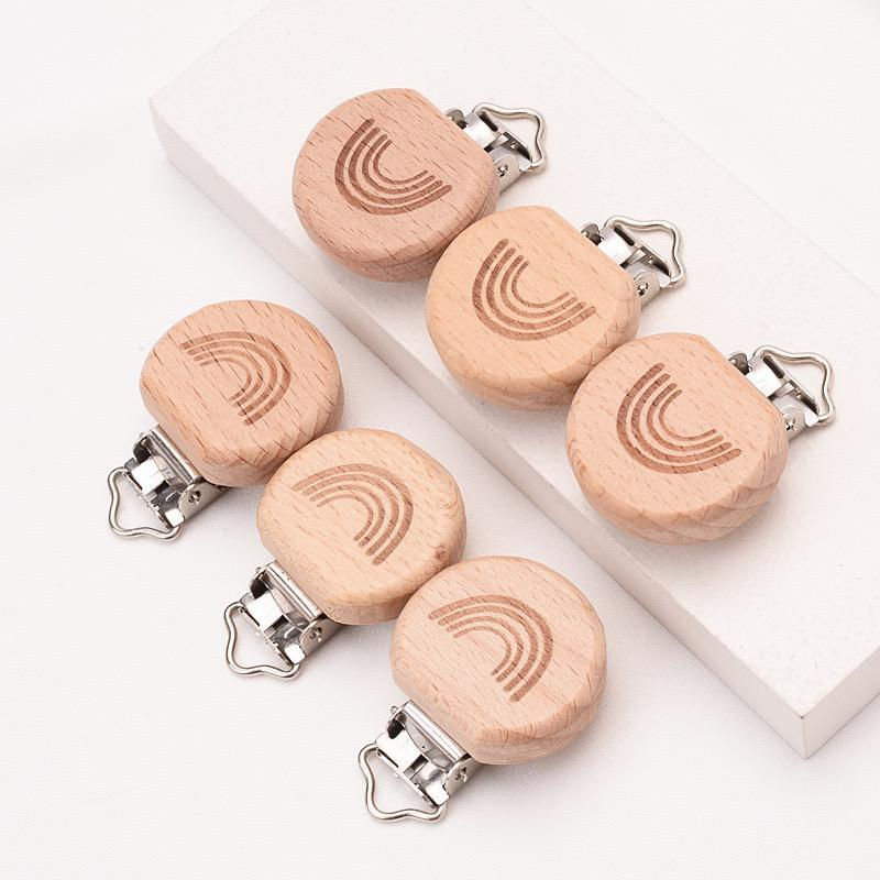 Thumbnail: Pack of 2 Wooden Pacifier Clip