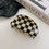 Thumbnail: Checkered  semi-circle Hair Claw Clip (Orange)
