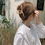 Thumbnail: Velvet Large Cross Hair Claw Clip -Red