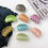 Thumbnail: Checkered  semi-circle Hair Claw Clip (Orange)