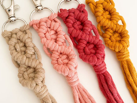 How to make Macrame Diamond Pattern Keychain // PDF tutorial + Video Tutorial