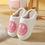 Thumbnail: Pink Smiley Face rubber sole comfy warm Slippers