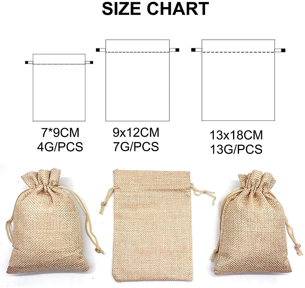 Thumbnail: Pack of 10 jute Drawstring Pouches