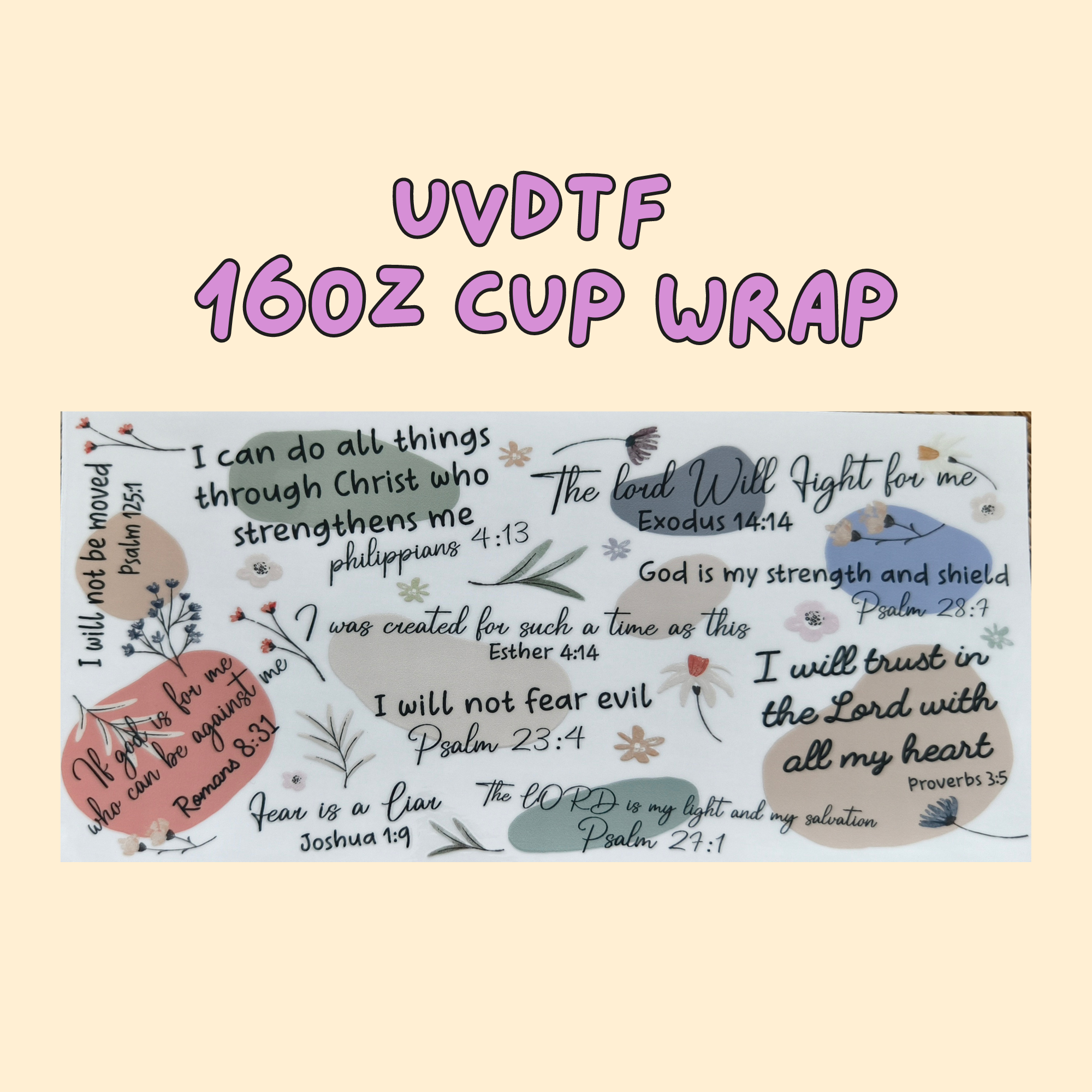 Boho I can do all things UVDTF Full cup wrap