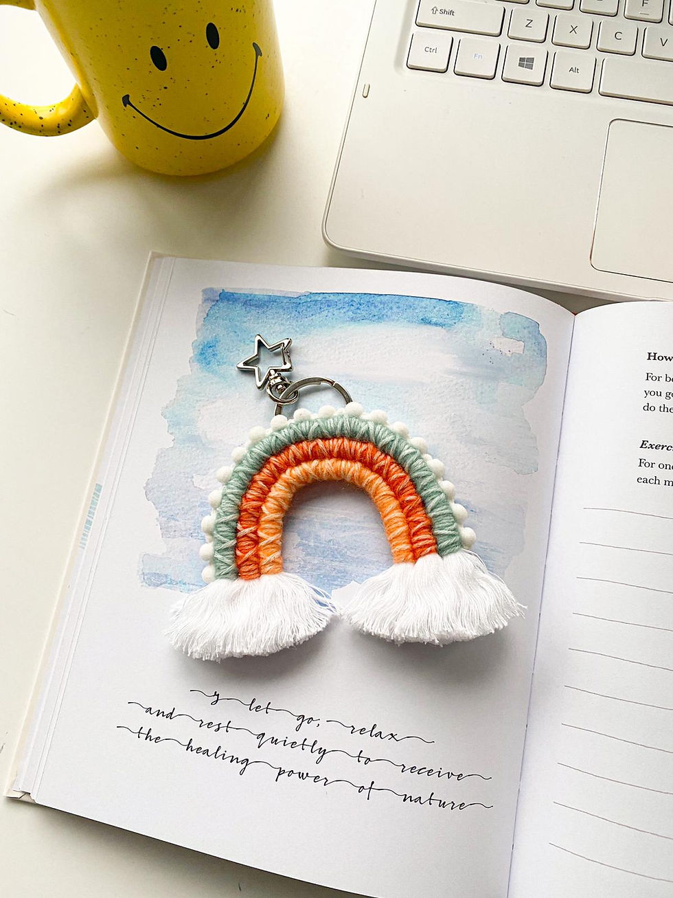 Thumbnail: WHOLESALE - Macrame Rainbow Keychain (Min 5 pcs)