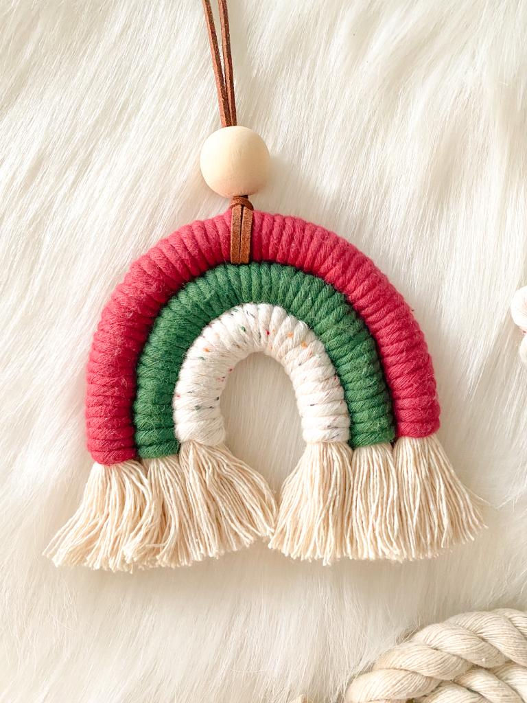 Thumbnail: Christmas Macrame Rainbow Ornament - Joy