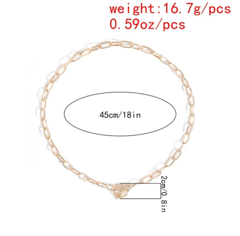 Thumbnail: Box Chain T BAR Toggle Clasp Choker