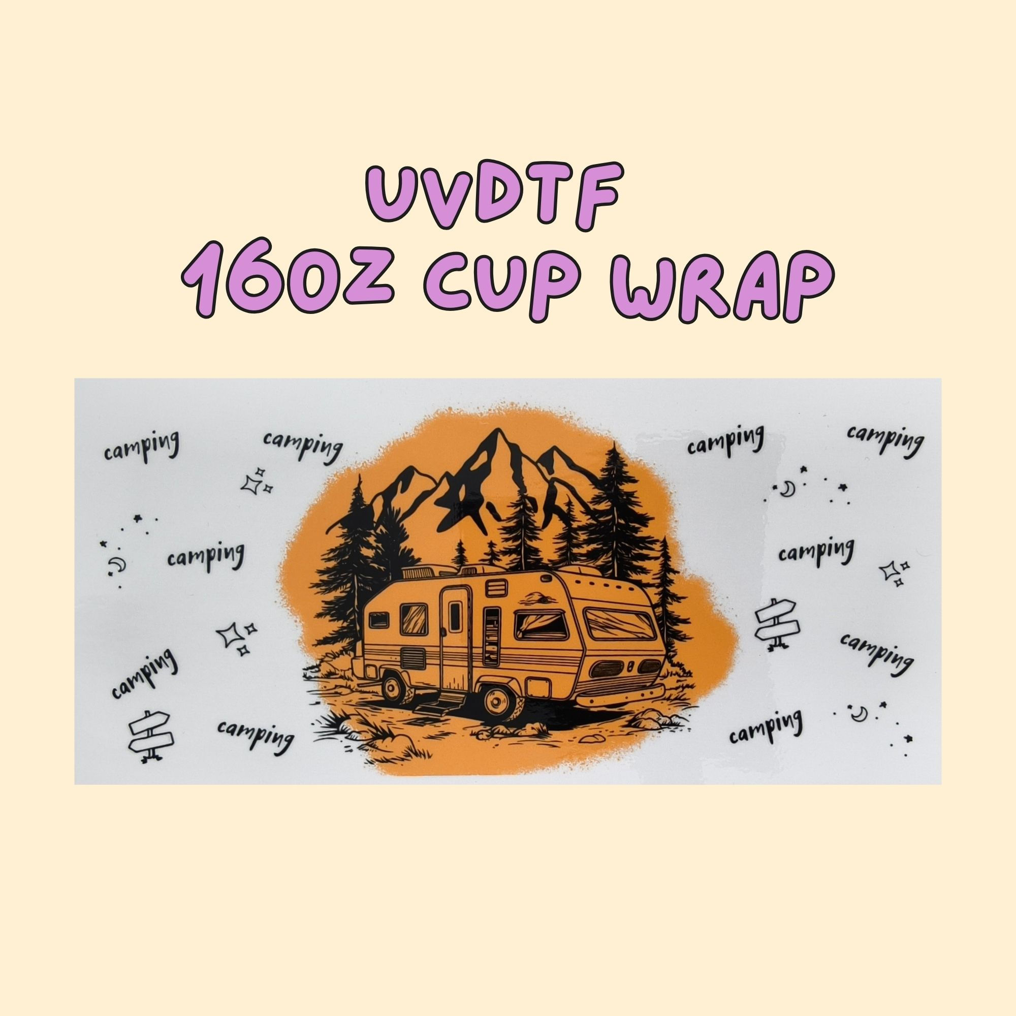 Camping Car UVDTF Full cup wrap