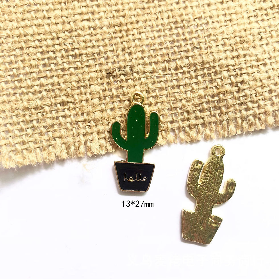 Thumbnail: #1 Cactus Tropical Theme Charms 13*27mm-5pcs
