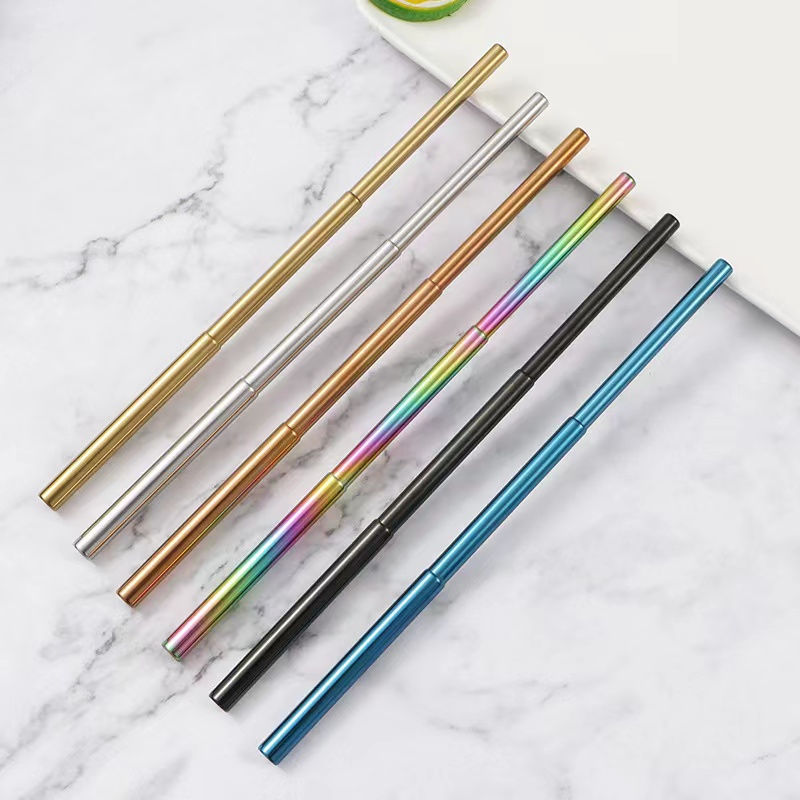 Thumbnail: Telescopic Silver Straw 6mm + Silicone Straw Tip