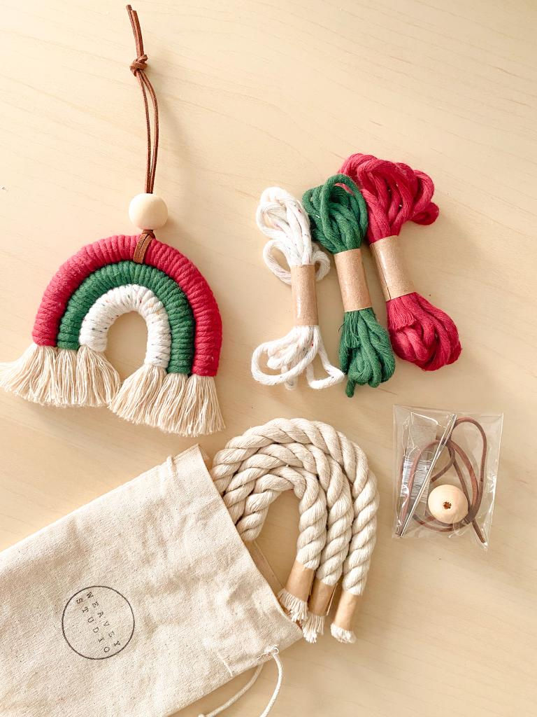 Christmas Macrame Rainbow Ornament DIY Kit- Joy