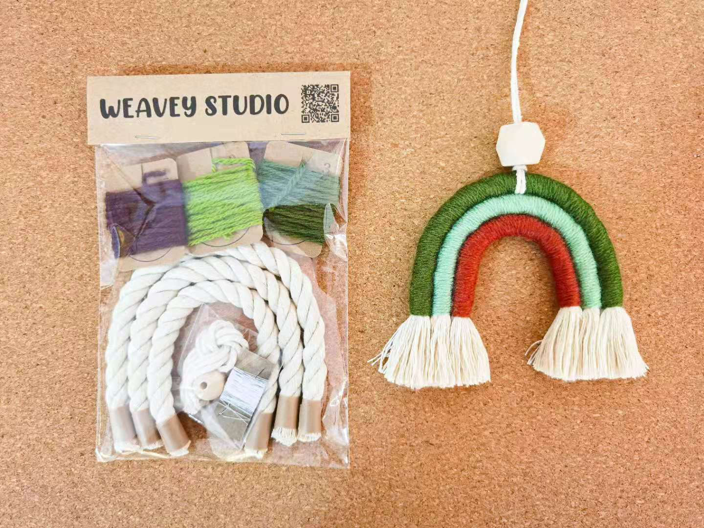 Macrame Rainbow Ornament DIY Kit - Avacardo, macrame wall hanging, boho decor