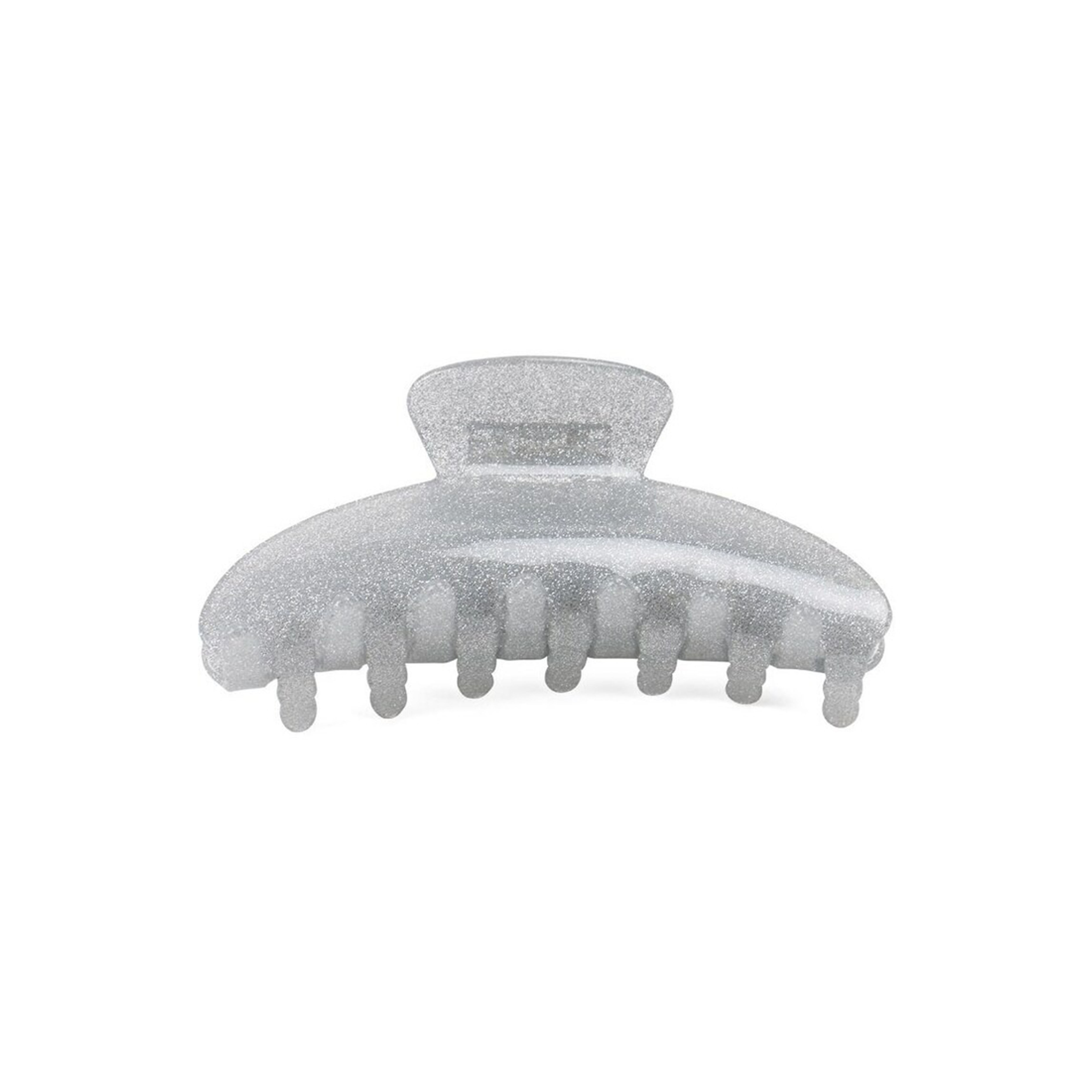 Silver Jelly Bean Glitter Resin Hair Claw Clips